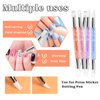 5 Pcs Nail Art Sculpture Pen Dual Tipped Silicone Nail Tools Nail Art Acrylic Pen Silicone Brushes for Resin Nail Art Tools for Design Nail Foil Carving Drawing Effect Shaping