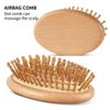 Brown Bamboo Brush for Hair Growth, Bamboo Hair Brush Massager Mini Bristles Natural Wooden Scalp Brush Detangling Hairbrush for Women, No Handle Design, Round Wood Brush Styling Tools and Appliances