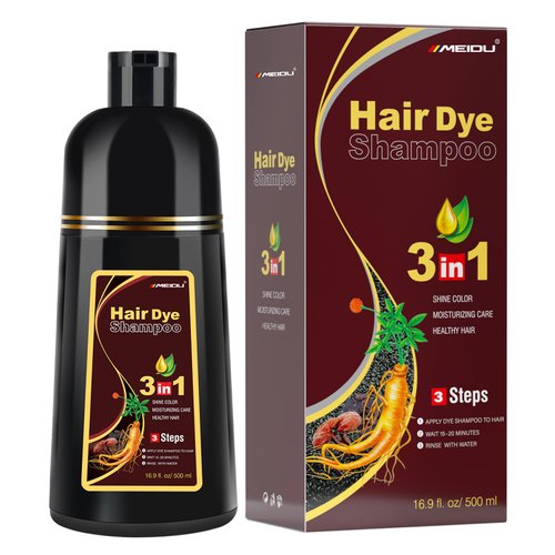 IIIMEIDU meidu brown hair dye shampoo for gray hair,3 in 1 Color Shampoo for Men &amp; Women(16.9 Fl oz)