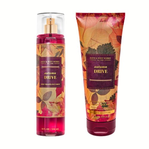 Bath & Body Autumn Drive Fine Fragrance Mist 8 fl. oz. and Body Cream 8 oz. Gift Set (Packaging Styles May Vary)