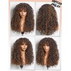 GORGIUS Shaggy Haircuts Natural Highlight Curly Wigs with Bangs Crafted with Style-Archive™ Technology: Premium Fiber & Remy Human Hair Blended, Realistic Look with True Scalp