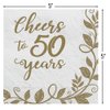 "50th Anniversary" Beverage Napkins 16 Ct. 5" x 5"