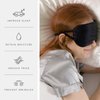 Fishers Finery 25 Momme Pure Mulberry Silk Sleep Eye Mask with Adjustable Strap (Black)