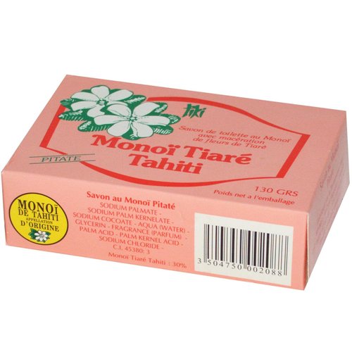 Monoi Tiare Tahiti Tahitian Jasmine Coconut Oil Toilet Bar Soap - 4.55 oz