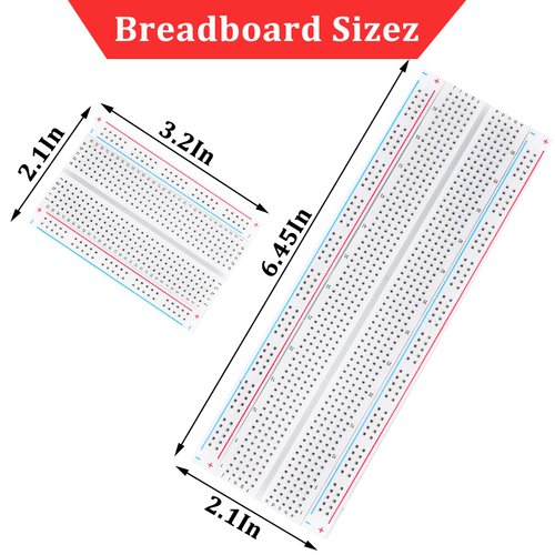 Rindion Breadboard, 6PCS Bread Board, Breadboard Kit Includes 2PCS 830 Point + 4PCS 400 Point, Power Distribution Connection Block for Arduino, Proto Shield and Prototype Shield