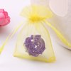 Wuligirl 100pcs Sheer Organza Bag 4X6 with Drawstring Jewelry Pouches Bags for Party Wedding Favor Candy Seashell Gift Bags (Yellow)