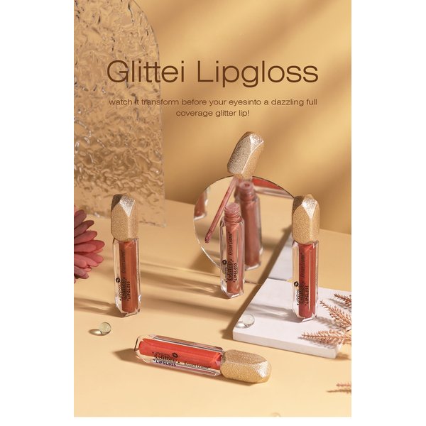 Easilydays Glitter Metallic Lip Gloss Liquid Lipstick, Matte to Glitter Diamond Shimmer Shinning Lip Sparkling Pink Red Lipstick Waterproof Long Lasting Face Eye Moisturizing High Gloss Glow (#05)