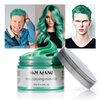 Temporary Green Hair Color Wax 4.23oz, Instant Hairstyle Mud Cream, Hair Pomades for Party, Cosplay, Nightclub, Masquerade, Halloween.(Green)