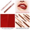 Lea ll U Lip Liner & Lip Glaze Set, Waterproof Smooth Lip Liner, Long Lasting Matte Lip Glaze, Velvet Lip Glow, 2 Pcs, Nude Lipstick, 5 Colors (05#Honey Peach Milk Tea)