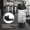 KINLYBO Blender Protein Shaker Tritan Bottle with Pill/Powder Storage Container for Protein Shakes-pre workout bottle-Mixer Cup-Gym Sport Water Bottle with Wire Whisk Balls Black