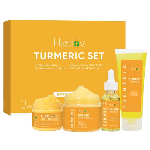 Healov Turmeric Skincare Set - Turmeric Skin Care Products Brightening &amp; Acne - Turmeric Skin Car...