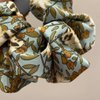 TUCEWP Scrunchies for Women Girls 3Pcs Big Floral Scrunchies Long Thick Curly Hair Bandana Scrunchies Soft Satin Hair Bands Print Scrunchy Ponytail Holders No Damage Elastic Hair Ties Hair Accessories