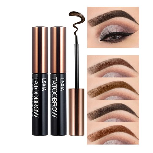 LSxia 2 Pcs Peel Off Tattoo Eyebrow Gel, Natural Elegant Eye-brow Gel Long-Lasting Waterproof Eyebrow Tattoo Peel Off Eyebrow Peel Off Tattoo Brow Tattoo Makeup (Gray Brown)