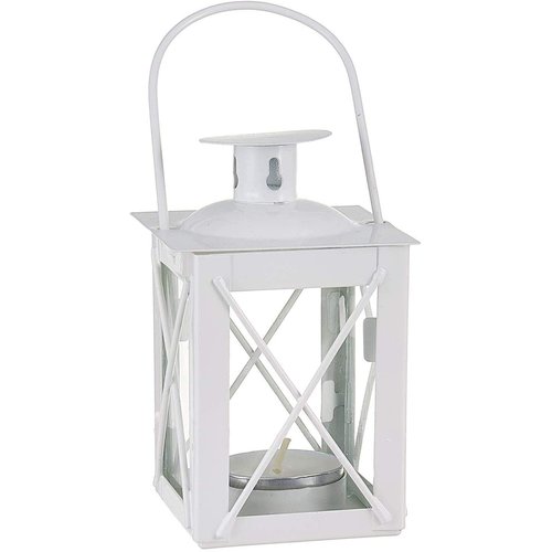 Kate Aspen Luminous Metal Mini Lanterns, Vintage Teal Light Candle Holders, White