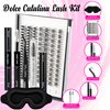 Cluster Eyelash Lashes Extensions Kit with Protective Sleep Mask- Premium at Home Lash Extensions Kit for DIY Lash Extensions, Lash Clusters kit, Cluster Eyelash Extensions, All Tools Glue Included