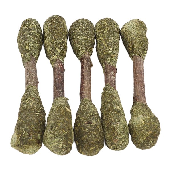 5PCS Rabbit Chew Toys, Hamster Hay Sticks Alfalfa Grass Rich in Multivitamins Teeth Grinding Interactive Small Animals Treat for Chinchilla Guinea Pig Hamster Rabbit Gerbil