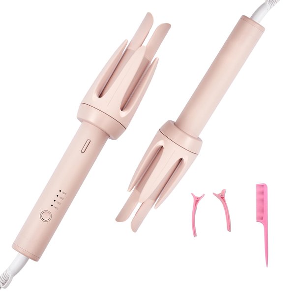 Automatic Curling Iron, Hair Curler, Rotary Curling Iron, 1 inch Curling Iron with Anti-Tangle and auto Shut-Off, Ceramic faceplate, 4-Speed Fast Heat up, Curling Iron Suitable for Long Hair