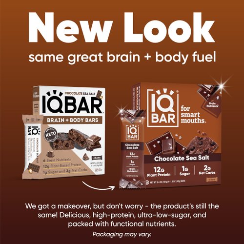 IQ Bar, Chocolate Sea Salt, 4 count