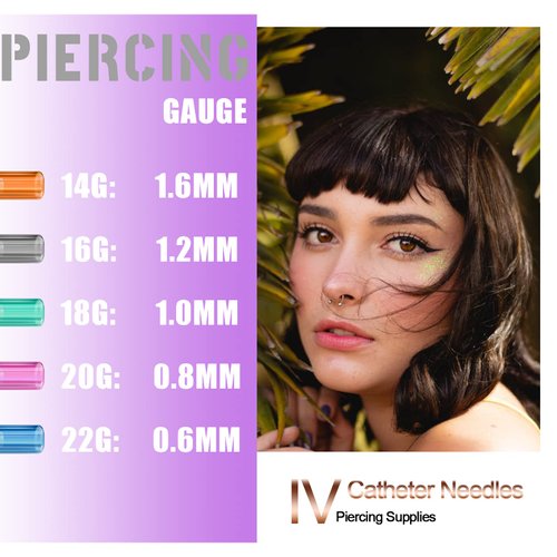 Catheter Needles - 5Pcs Piercing Needles 22 Gauge IV Catheter Needles Ear Nose Piercing Needles Stainless Steel Hollow Needles for Ear Nose Lip Tongue Belly Navel Nipple Cartilage Piercing Kit