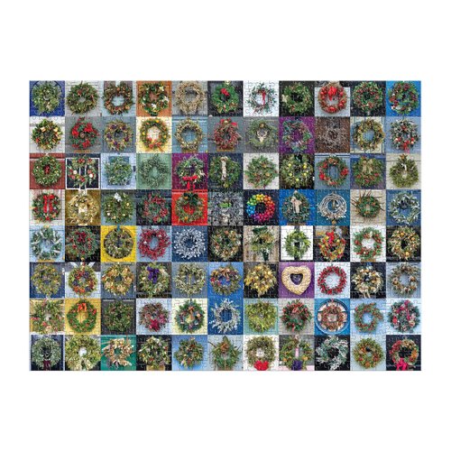Galison Handmade Wreaths – 1000 Piece Puzzle Fun and Challenging Activity with Bright and Bold Artwork of A Wreath Collection for Adults and Families
