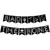 Bad Two the Bone Banner, 2nd Birthday Party Decorations, Rock N Roll Bone Skull Second Birthday Decoration, Born to Rock Music Theme 90s Birthday Party Supplies Black for Boys Kids