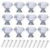 YourGift 12 Pack Drawer Knobs Diamond Shaped Crystal Glass 30mm Cabinet Knobs Pull Handles (Silver)