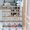 Toddmomy Dollhouse Miniature Wooden Storage Rack 16 Grid Shelves Doll House Wall Rack Bookshelf Display 1/12 Dollhouse Furniture Accessories Miniature Dollhouse Rack (6.69 * 6.69 * 1.38inches)