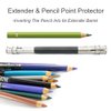 FoRapid Adjustable Dual Head Pencil Extender Holder Pencil Lengthener Pencil Saver Eco Friendly for Art Craft Hobby School Office Makeup Pencil Eyeliner Color Pencil Sketch Write Drawing Tool (5 PCS)