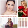 IONSGAKO 6 Colors Matte Nude Lipstick Set Liquid Lipstick Velvet Lip Gloss Lip Stain Long Lasting Waterproof Nude Pink Lipstick Set for Women Lip Makeup (SET-B)