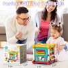 PANITU Baby Activity Cube Montessori Toys for 1 Year Old, Multi Sensory Shape Blocks, 6 in 1 Multifunctional Sensory Toys for Toddlers 1-3 Educational Learning Toys 1 Year Old Boy and Girl Gifts