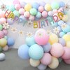 Happy Birthday Banner Little Daisy Banner for Kids Adults Birthday Party Decorations (Macaron+White)