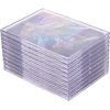 Qesonoo Cards Sleeves Top Loaders 10 Hard Acrylic Card Protector Clear Card Brick + 1 Display Stand Fit for Trading Cards,Standard Sports Cards,Baseball Card Holder Cases Collectibles White
