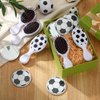 SiliFine 24 Pcs Soccer Gifts for Team Bulk Include 12 Pcs Soccer Hair Brush Air Cushion Hair Brush and 12 Pcs 2.7 Inch Soccer Compact Mirror Round Makeup Mirror for Team Girl Player