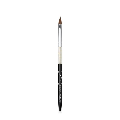 Rolabling Size 2# Black 100% Kolinsky Sable Acrylic Nail Art Brushes UV Gel Nail Painting Pen Brushes (Size 2)