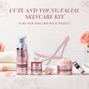 ANAiRUi Skincare Gift Set, Rose Christmas Gift for Women, Facial Kit for Women, Rose & Squalane Face wash and Moisturizer Set with Clay Mask, Face Cleanser and Facial Oil, Purify, Hydrate, Radiant
