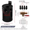 Sporacingrts 3 Port Oil Catch Can, 1 oulet + 2 intlet Compact Baffled Engine Oil Reservoir Tank with Breather Filter + Drain Valve