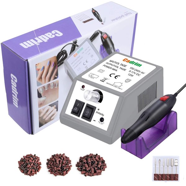 Electric Nail Drill Cadrim Nail Drill Machine Nail File Kit Manicure Pedicure Set for Acrylic Nails Gel Nail Glazing Nail Drill Nail Art Polisher Sets Glazing Nail Drill