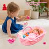 Baby Doll Bassinet Portable Carrier for 8-12 Inches Doll Accessories Baby Doll Crib Set Toys Baby Doll Cradle Sleeping Basket Bed