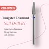 ZIRATONES Diamond Safety Nail Drill Bits Round Top Tapered Electric Nail Drill File Cuticle Cleaner Tool for Acrylic Nails Rotary Nail Drill Machine Manicure Pedicure Polishing (Medium)