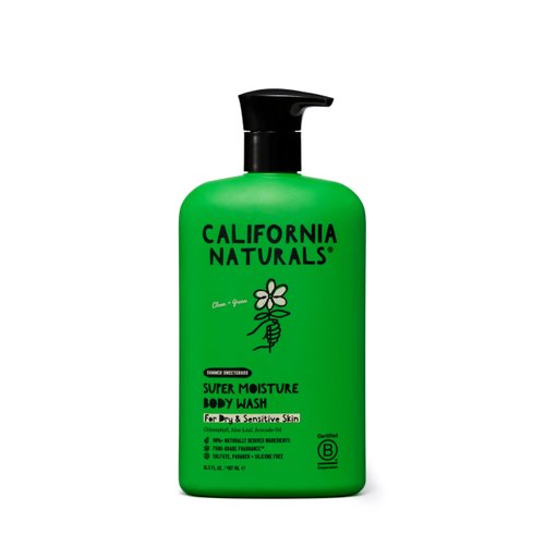 California Naturals Super Moisture Body Wash, Gentle Shower Gel Cleanser for Dry, Sensitive Skin, Moisturizing & Hydrating, Natural, Vegan, Paraben & Sulfate Free Body Moisturizer, 16.5 fl oz