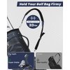 BIG TEETH Golf Bag Strap Single Padded Shoulder Strap Adjustable Thick Pad Straps Universal Replacement Quick Release (Black and blue with 2 clips)