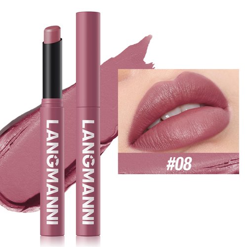 Kyannkara Matte Lipstick Velvety Mud Texture,Waterproof Long-Lasting,Non-Stick Cup,High Pigmented,Feels Comfortable On Lips 08#