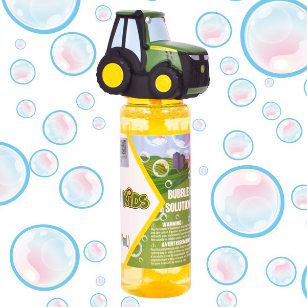 John Deere Tractor 5oz Bubble Bottle, Outdoor Toys for Toddlers Age 3-5, Perfect as a Gift for Party Favors Birthdays and Holiday, Non Toxic Bubble Solution