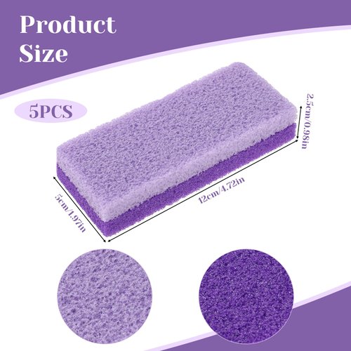 5 PCS Foot Pumice Stone Pumice Pads Foot Scrubber Foot Scrubber Sponge Feet Callus Remover Dead Skin Pedicure Supplies Foot Scrubber for Home Use Heel Repair (Purple)
