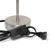 Simple Designs LT2013-WHT-2PK Sand Nickel Mini Basic Table Lamp with Fabric Shade 2 Pack Set
