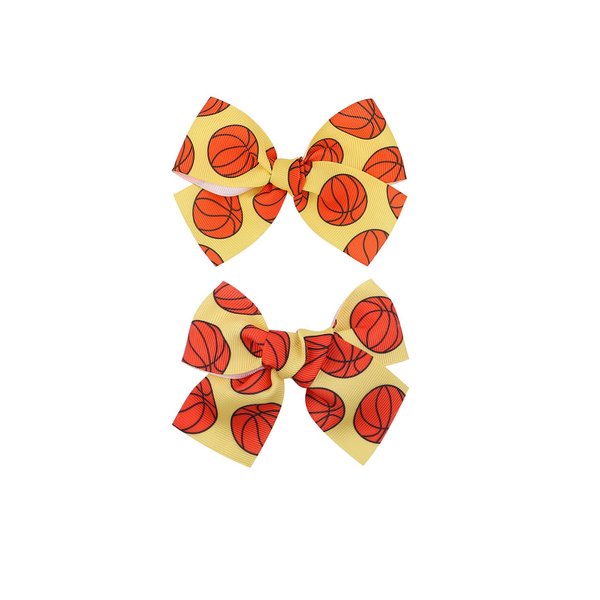 Basketball Hair Bow Clip Kids Girls Sport Bow Hairpin Baby Basketball Hair Clips Pin BBG64 (Set-C)