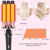 Curling Wand Set, Curling Iron Interchangeable 3 Barrel Curler with Ceramic Tourmaline Professional 5 in 1 Wand Curling Iron,for Women with Curler and Waver