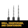 DEWALT Countersink Drill Bit Set #6, #8, #10, 3-Piece (DW2535)