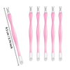 Allstarry 30 Pieces Nail Cuticle Trimmer Remover Plastic Handle Cuticle Pusher Rubber Nail Cleaner Double Head Dead Skin Cuticle Knife Removal Fork Nail art Tools for Girls Women and Men - Pink