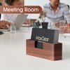MaxGear Business Card Holder Wood Business Cards Holder for Desk Business Card Display Holder Desktop Business Card Stand for Office,Tabletop - Rectangle 2 Pack